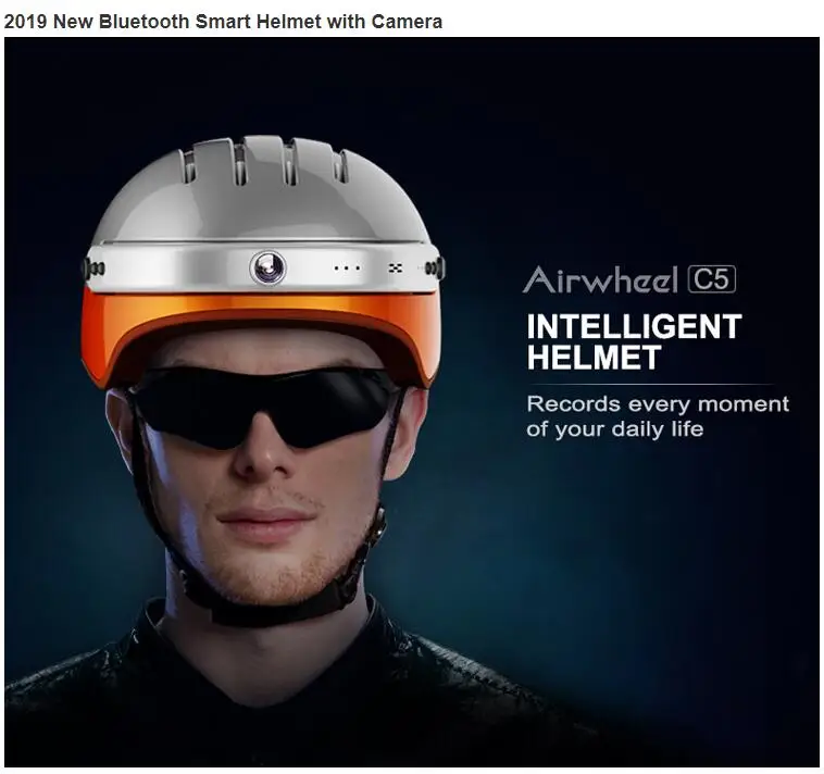 AIRWHEEL C5 Интеллектуальный шлем с фронтальной камерой и bluetooth-динамиком