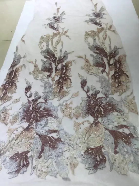 beaded lace fabric, super delicate lace for wedding dress fabric