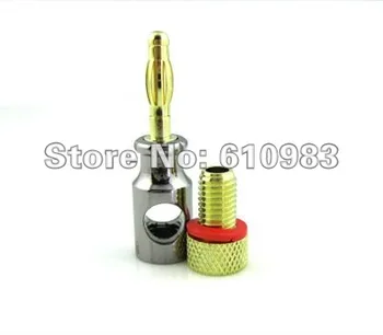 

(6 pieces/lot) 4mm Gold Speaker Wire Cable Banana Plug Connector