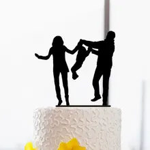 Акрил Семья Романтический пользовательское имя торт ко дню рождения топперы Свадебные Baby Shower мальчишник тематические украшения