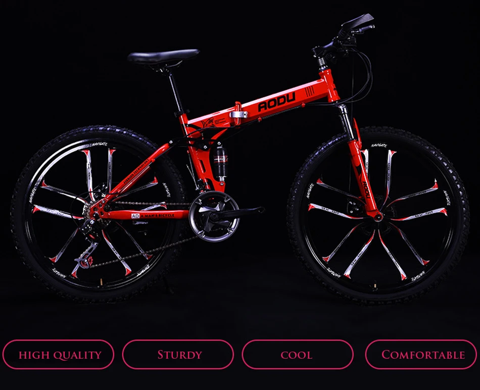Excellent Mountain Bike 26" 21/24/27Speeds Aluminum Alloy Folding Variable Speed Cycling Double Vibration Damping Brakes For Man and Women 1 Excellent Mountain Bike 26" 21/24/27Speeds Aluminum Alloy Folding Variable Speed Cycling Double Vibration Damping Brakes For Man and Women 1