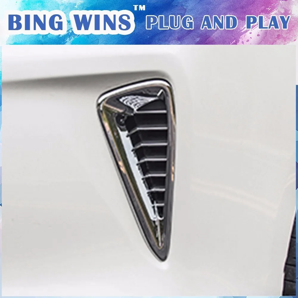 Car styling ABS Chrome Front Air Vent Frame Covers Trim Decoration For