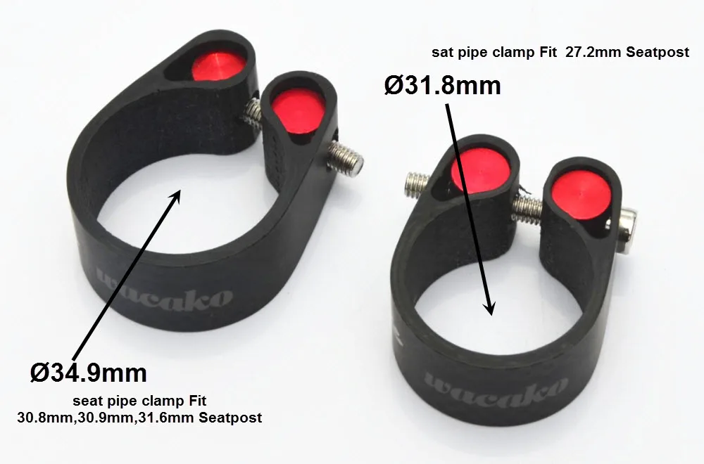 Wacako 20g Carbon Fiber 3k Matte Bicycle Seat post Clamp 31.8mm fit 27