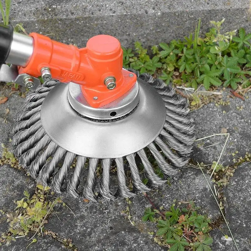 

8 Inch Steel Wire Wheel Garden Brush Lawn Mower Grass Eater Trimmer Brush Cutter Tools Parts