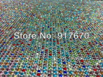 

Wholesale lot Hot fix 3mm rhinestone trimming, crystal mesh wrap roll, rhinestone chain trim for christmas accessories