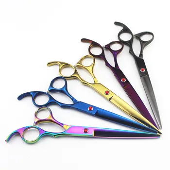 

professional Japan steel 7 '' Color Pet dog grooming cut hair scissors dog cutting shears pet berber makas hairdressing scissors