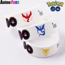 Игра Покемон го браслет для женщин и мужчин команда Valor Instinct мистический логотип силиконовые браслеты Шарм косплей ювелирные изделия