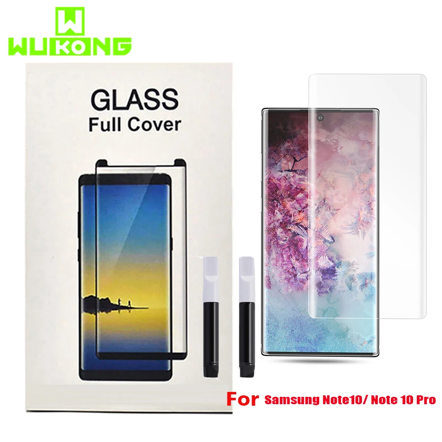 

UV Liquid Full Glue Tempered Glass For Samsung Note 10+ Plus Screen Protector For Galaxy S10 Plus S9 Note 9 Film With UV Light