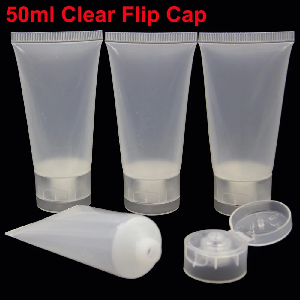 20pcs 50ml Clear Empty Soft Tube Hand Cream Lotion Toothpaste Travel