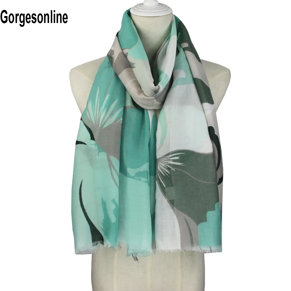 

Fashion Women Scarf Luxury Brand 100% viscose Printing Flower pattern Long Scarves Summer and autumn Shawl