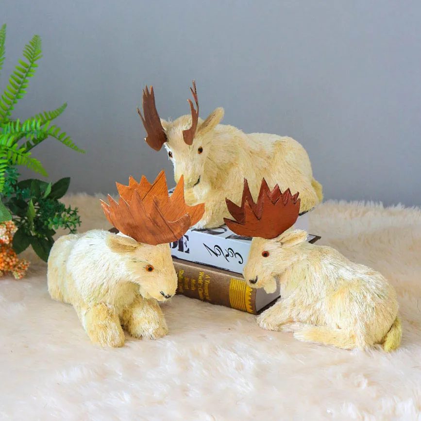 Ручной работы Moose скульптура статуя животного лесной домашний декор деревенский