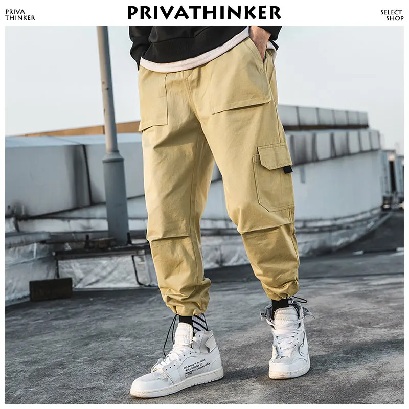 Privathinker мужские брюки карго цвета хаки 2019 мужской кошелек длиной до щиколотки