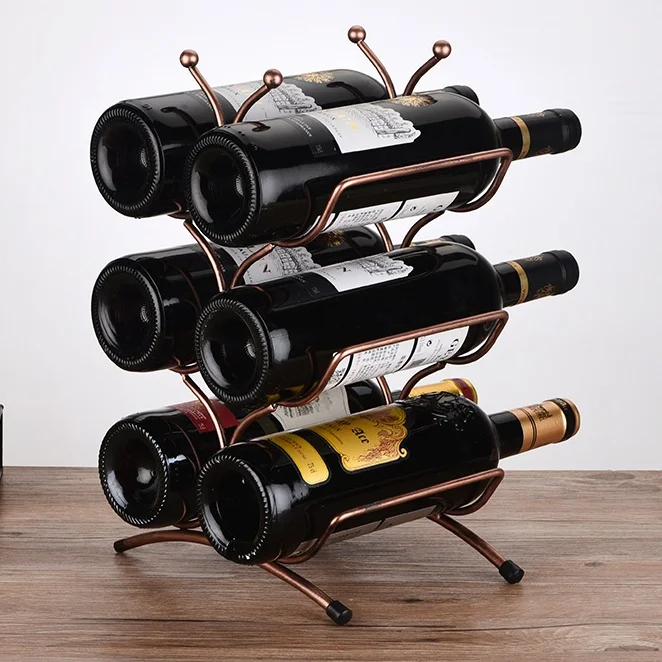 Креативный металлический три ряда и держатель для винных бутылок декоративный, кованый искусства винный шкаф для бара устройство Ремесло украшения Аксессуары