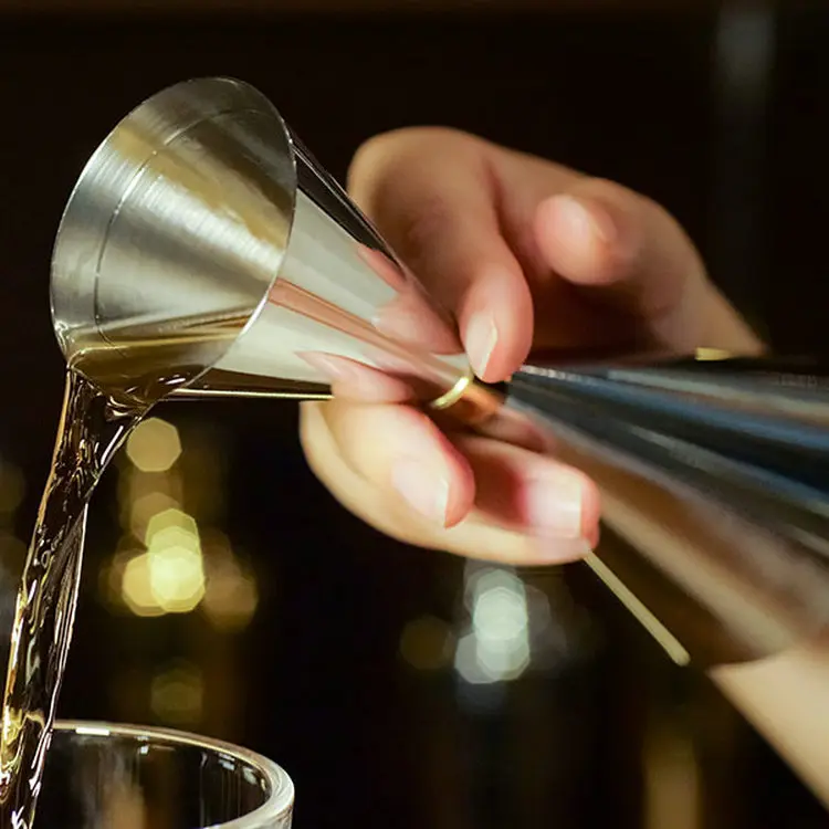1 шт. тонкий двойной мерный стаканчик из нержавеющей стали для коктейлей, мерный стаканчик для ликера, мерная чашка для мартини, измерительный инструмент, бар