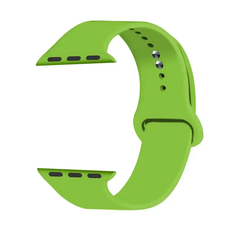 Спортивный силиконовый ремешок Joyozy для Apple Watch, 38 мм, 42 мм, 40 мм, 44 мм, мягкий ремешок, мультяшный браслет для мужчин и женщин, для iwatch, серия 4, 5, 3, 2, 1 - Цвет ремешка: Green 6