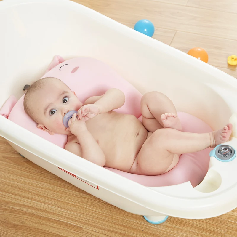 Мультфильм ребенок безопаснее ванна коврик для ванной Младенческая коврик для ванной сетчатый карман Нескользящая новорожденная ванна