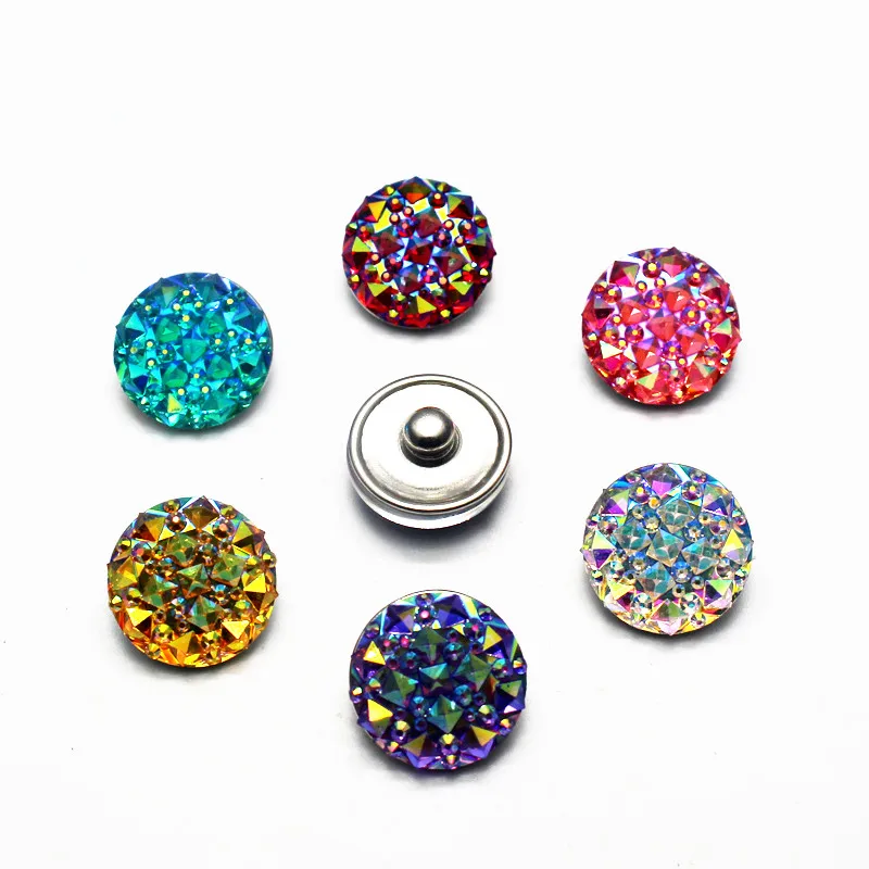 Hot selling 20pcs/lot Colorful crystal Snap Button pretty Glass Snap
