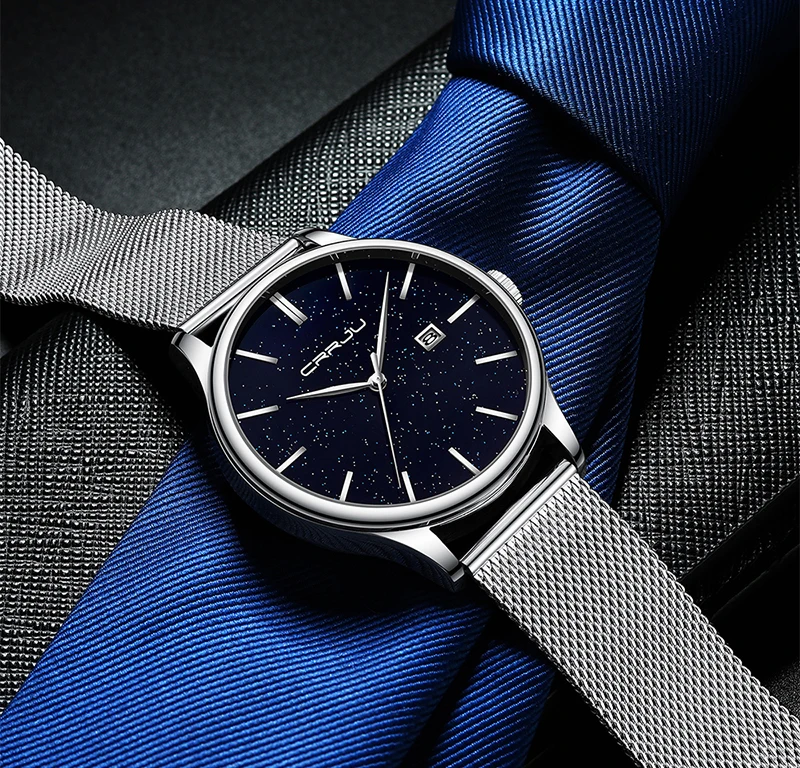 Crrju Men Watch Top Luxury Brand Date Business Starry Sky Mens Watches Stainless Steel Man Wrist Watches reloj hombre 2019 (18)