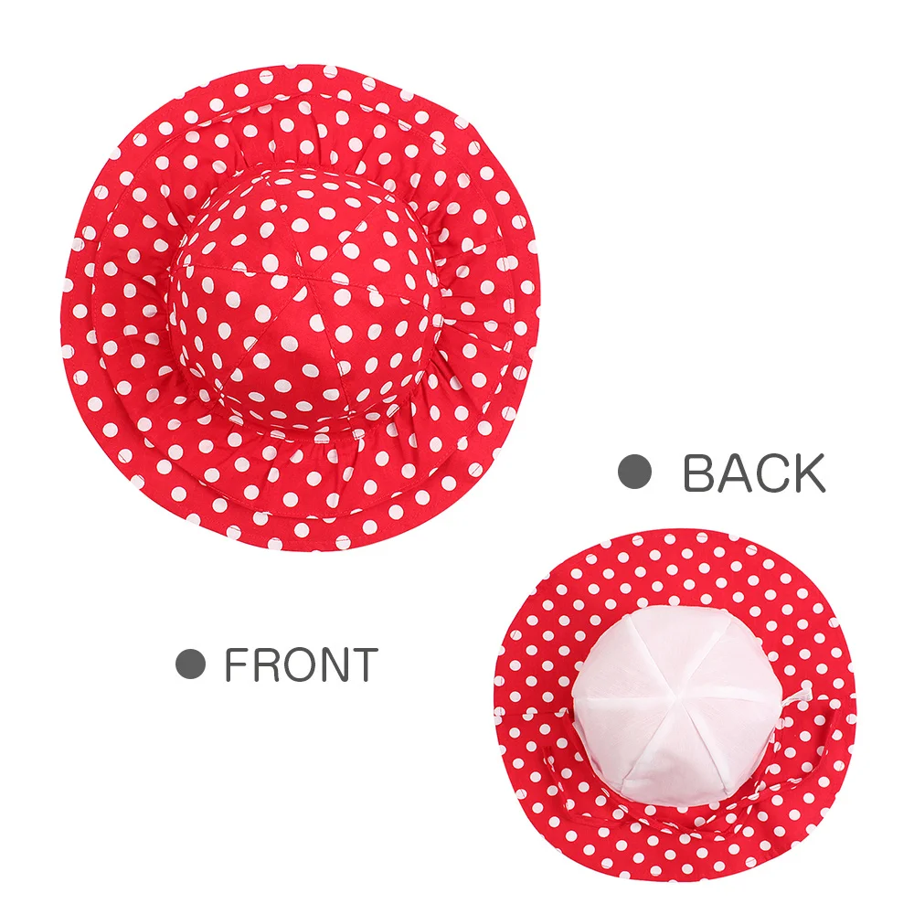 Bow Dots Baby Girls Hat Polka Panama Summer Sun Hat Cotton Cute Baby Bucket Hat For Girls Lace Princess Cap Baby Girls Clothing (3)