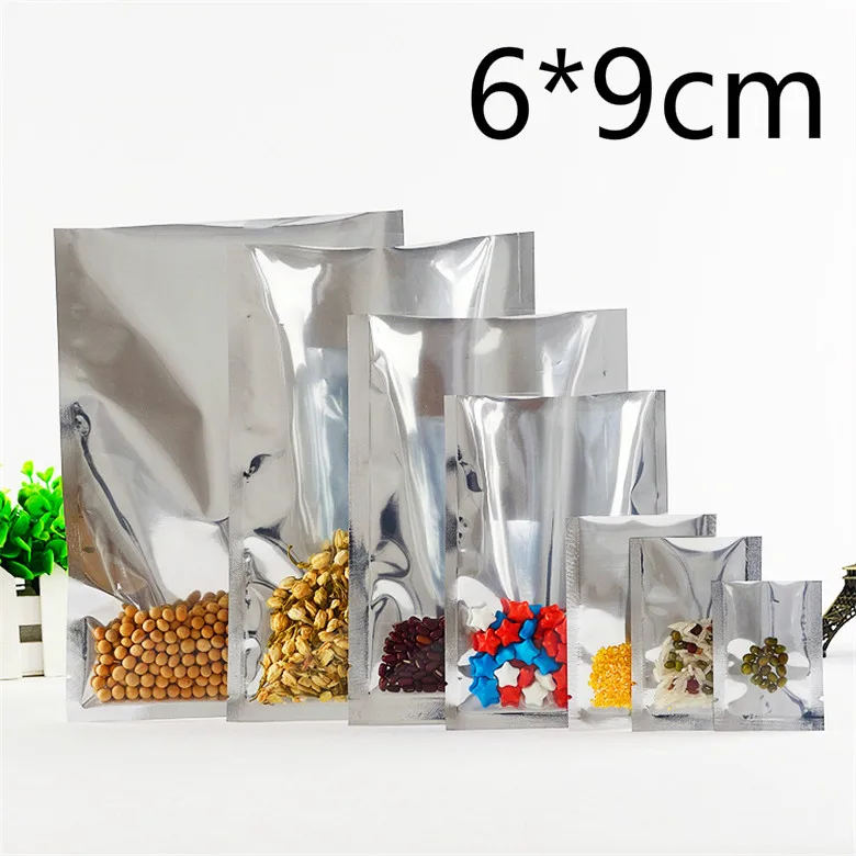 Heat Sealable Clear Silver Mylar Pouch Aluminium Foil Food Storage Packaging Bag 