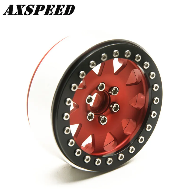 Красные колеса #1 2 дюйма Beadlock из сплава для 1/10 RC Rock Crawler Axial Wraith TRX4|Детали и