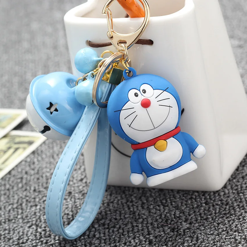 Classic New Cute Doraemon Style Little Bells Keychain Pendant For Key
