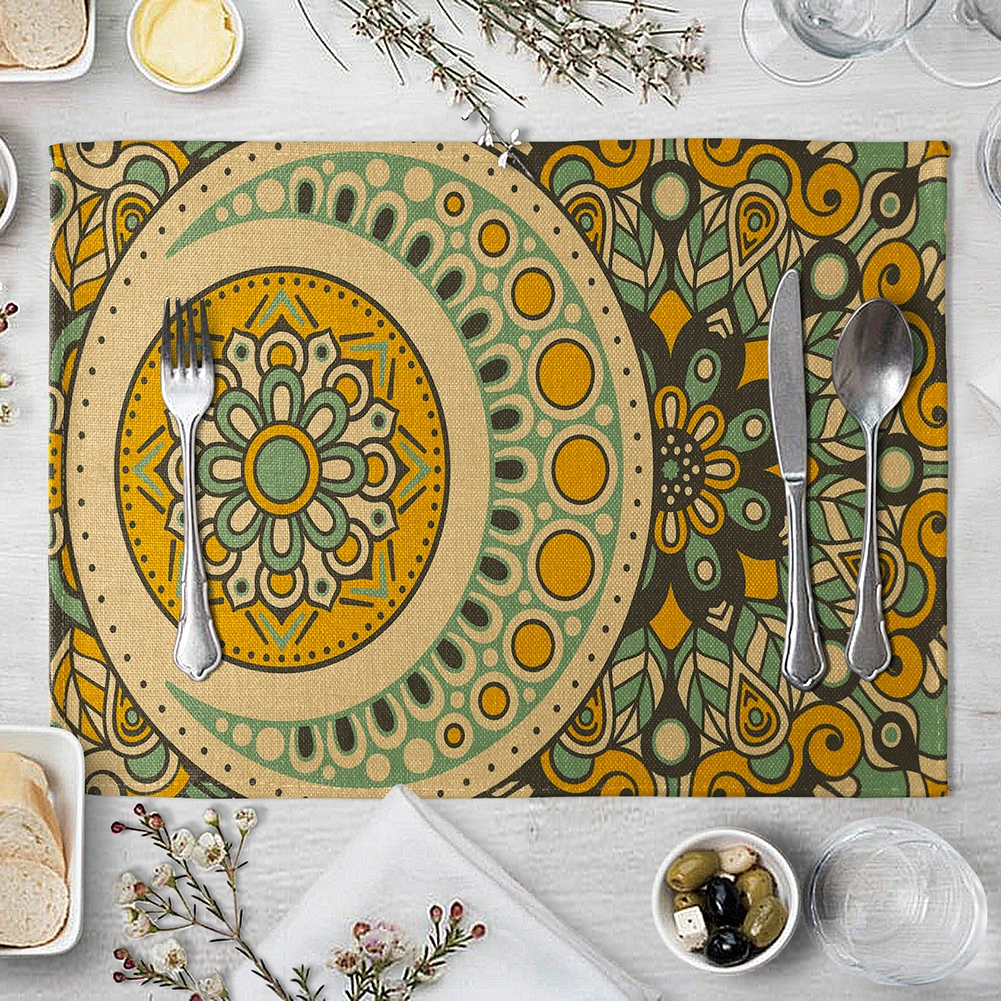 متعدد الألوان زهرة المضادة للانزلاق مكان حصيرة طاولة طعام وسادة كوستر مسند للكوب ديكور متعدد الألوان زهرة المضادة للانزلاق مكان حصيرة طاولة طعام وسادة كوستر مسند للكوب ديكور