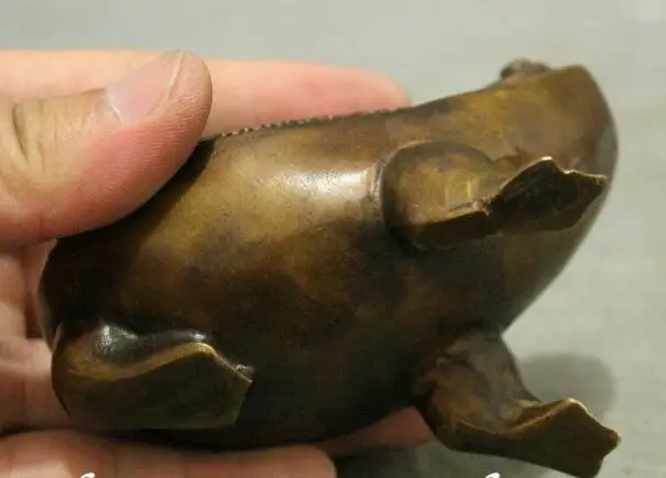 

S1479 Folk Chinese Bronze Wealth Auspicious Animals 3 Foot Golden Toad Statue