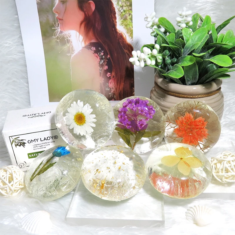 

OMY LADY Amino acid Handmade Soap 100% Pure Natural Plant Soap for Face Hand Body Bath Flower Soap Nourish Skin Anti-allergy