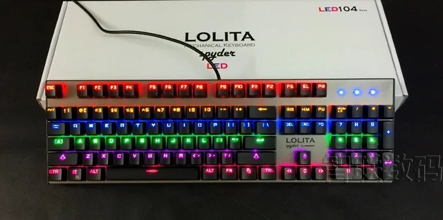 NOPPOO LOLITA SPYDER 104 FULL RAINBOW BACKLIT MULTICOLOR LED KAILH MX SWITCH MECHANICAL KEYBOARD DOUBLE SHOT  GAME KEYBOARD