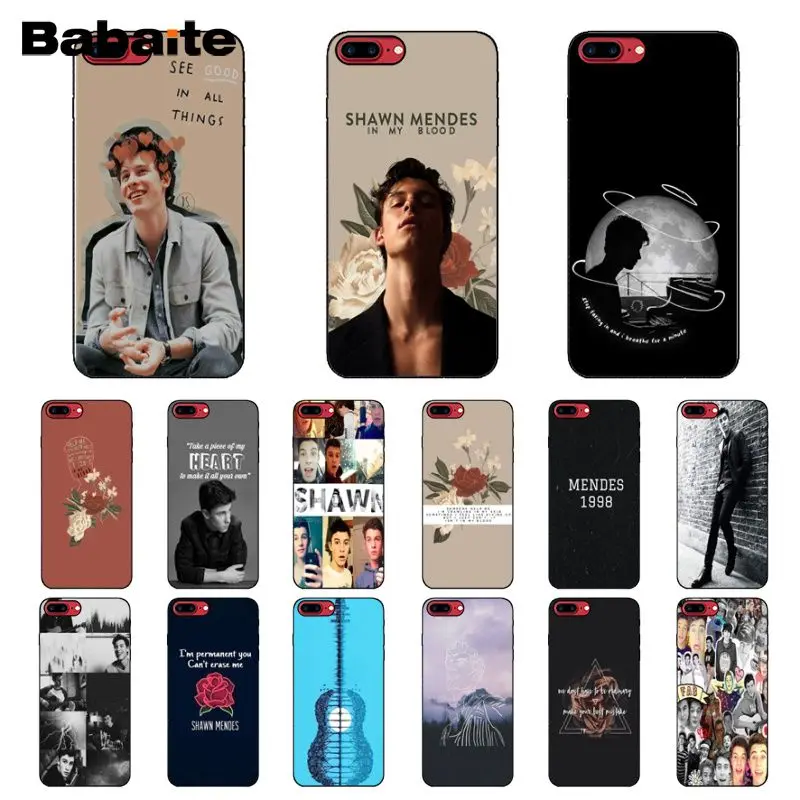 

Babaite Hit pop singer Shawn Mendes Magcon Black Soft Shell Phone Cover for iPhone X XS MAX 6 6S 7 7plus 8 8Plus 5 5S XR