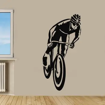 

Wall Decals Man Riding A Bicycle Cycling Vinyl Sticker Mural Wall Decor