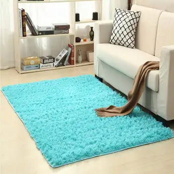 

Living Room Carpet European Fluffy Mat Kids Room Bedroom Mat Antiskid Soft Faux Fur Area Rug Rectangle Mats Gray Red Green 50