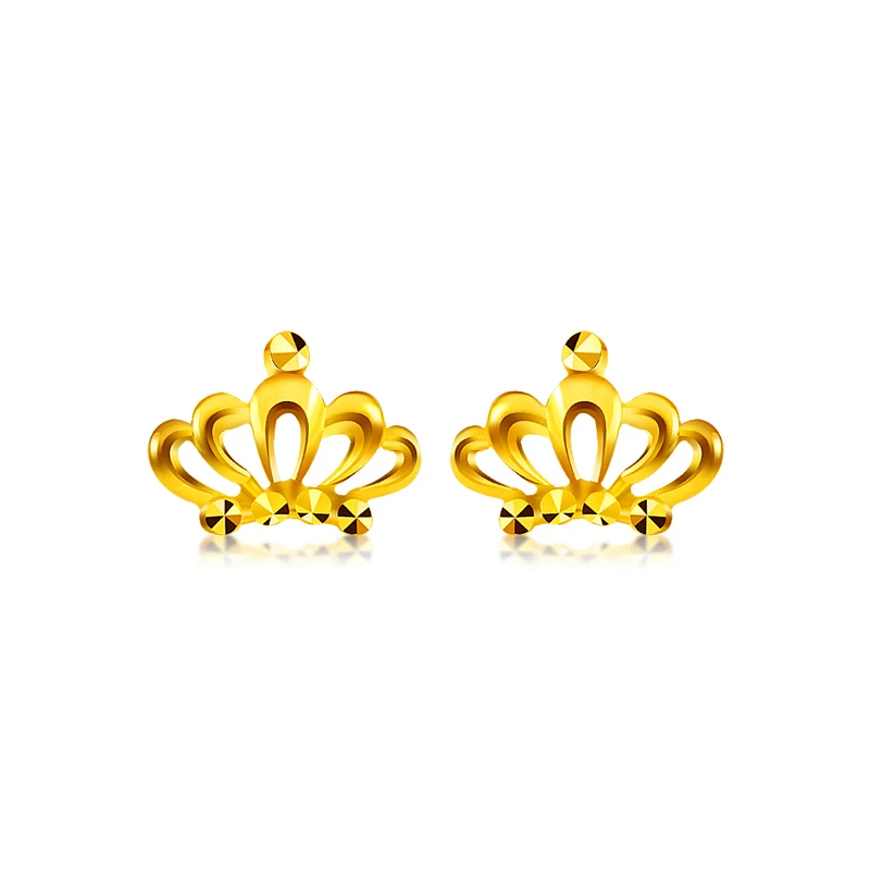Серебряные серьги из чистого золота 24K от BHD твердого 999 пробы с элегантной