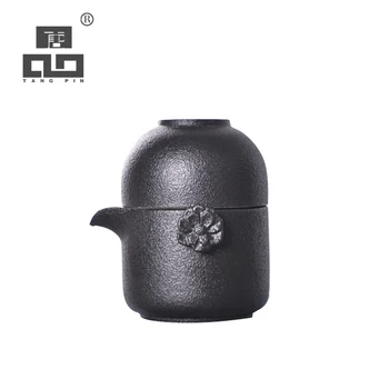 

TANGPIN black crockery ceramic teapot teacup portable travel tea sets drinkware