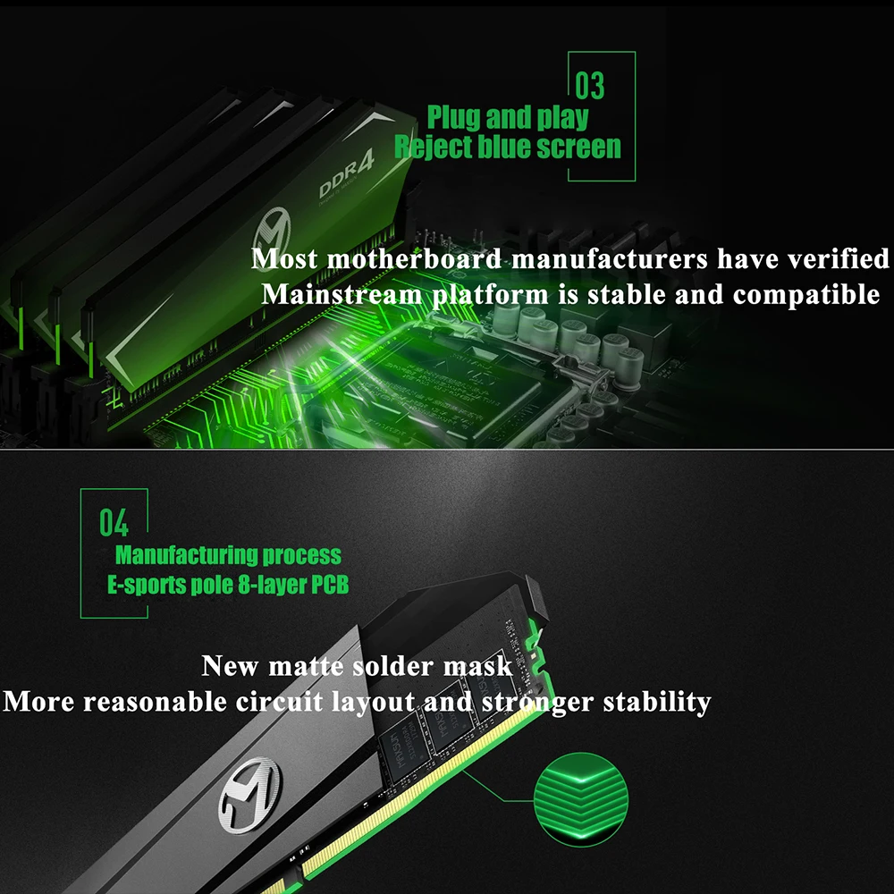 MAXSUN оперативная Память ddr4 8 ГБ/16 ГБ настольная оперативная память s 4 Гб Память 2400 МГц напряжение памяти 1,2 в пожизненная гарантия 288pin Flash один эффективный ram