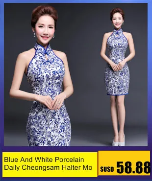Атлас Cheongsam белое синее фарфоровое китайское свадебное платье Мода 2019 г. Длинные китайское традиционное платье для женщин платья для
