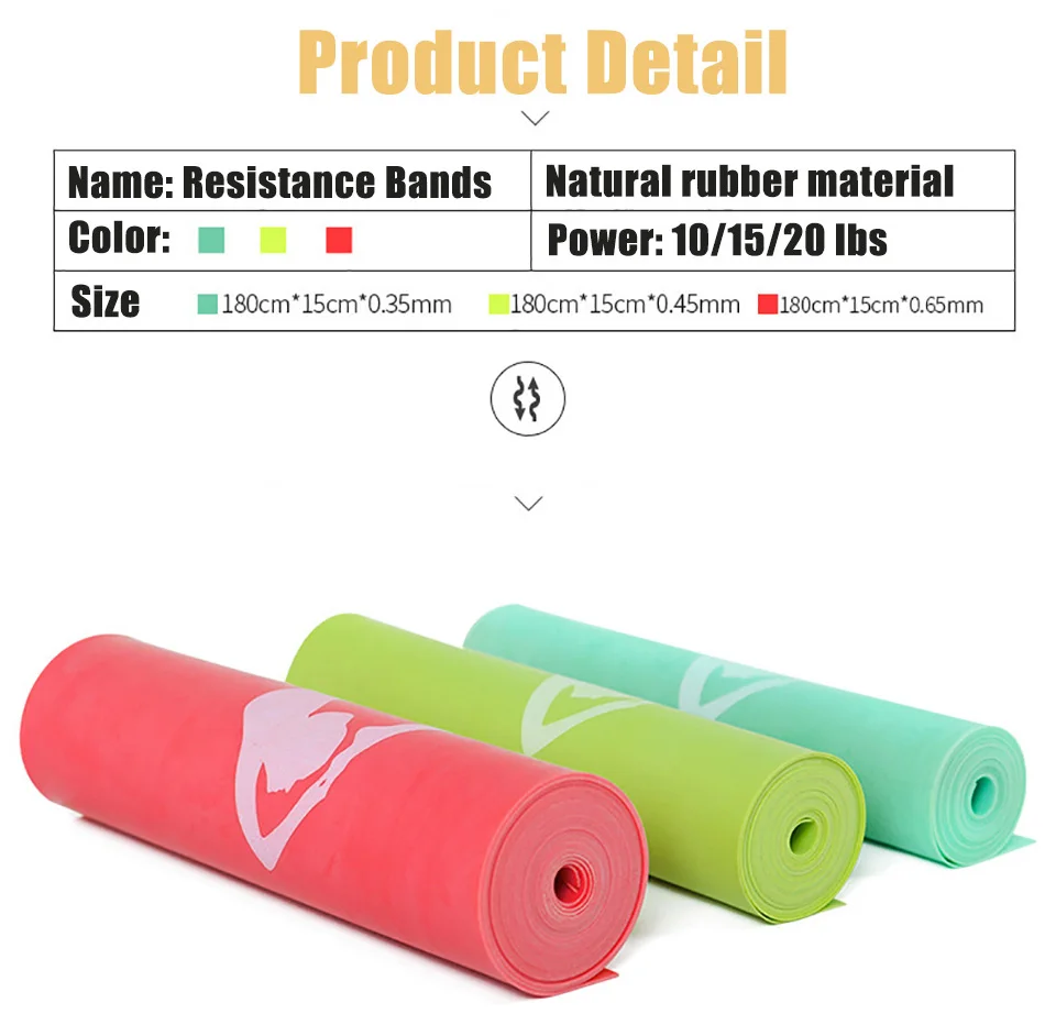 180*15 cm banda elástica Yoga, Pilates, bandas de resistencia ejercicio Loop de goma bandas elásticas para Fitness de cuerda elástico Crossfit banda