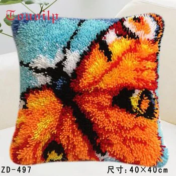 

Pillow"do it yourself"flower method needlework kit latch hook rug kit Unfinshed embroidered carpet pattern butterfly
