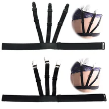 Против морщин противоскользящие регулируемые подтяжки остается держатель Подвязки 2 модели мягкая эластичная рубашка держатели удобные 1 пара черный