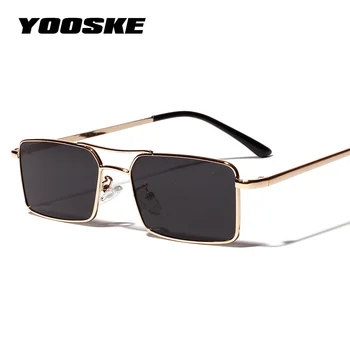 

YOOSKE New Square Sunglasses Women Retro Men Brand Designer Sun glasses Vintage Gradient Mirrored Metal Frame Glasses