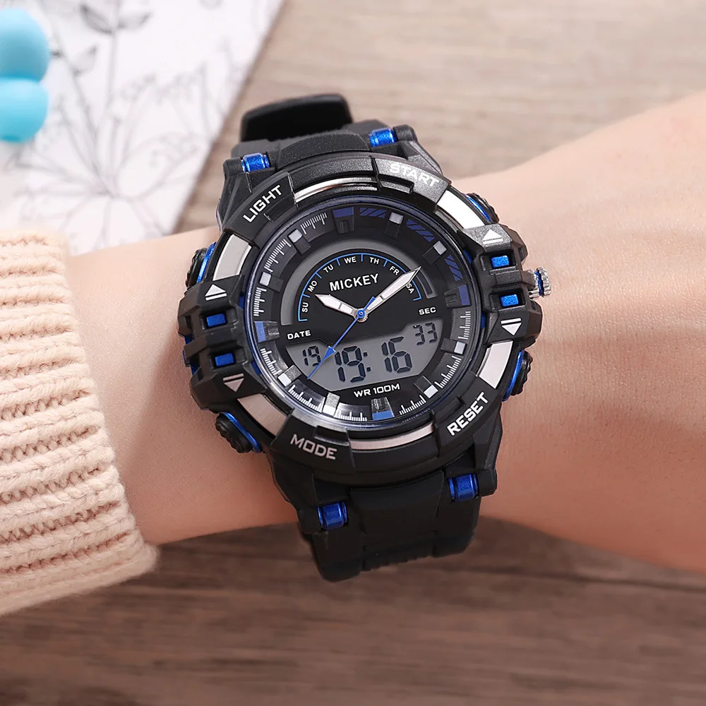

Multifunction Disney brand Mickey mouse sports children boys wristwatches child students boy wristwatches digital waterproof