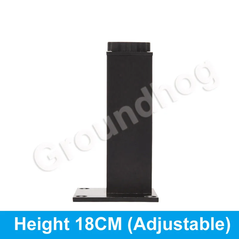 4 шт алюминиевый сплав Регулируемая мебель шкаф диван стол кровать ноги высота(50-300 мм) x38мм ширина с крепежными винтами - Цвет: Black 180mm
