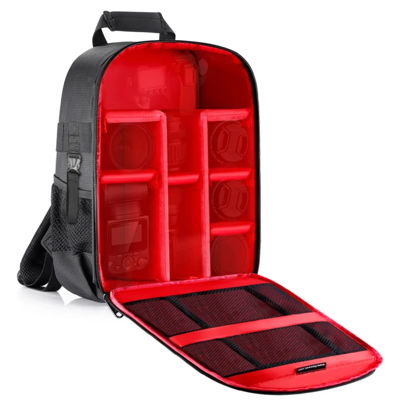 Чехол для Камеры Neewer, водонепроницаемый, ударопрочный, 31x14x37 см, рюкзак с держателем для штатива, аксессуары для вспышки камеры, черный/красный/серый - Цвет: Красный