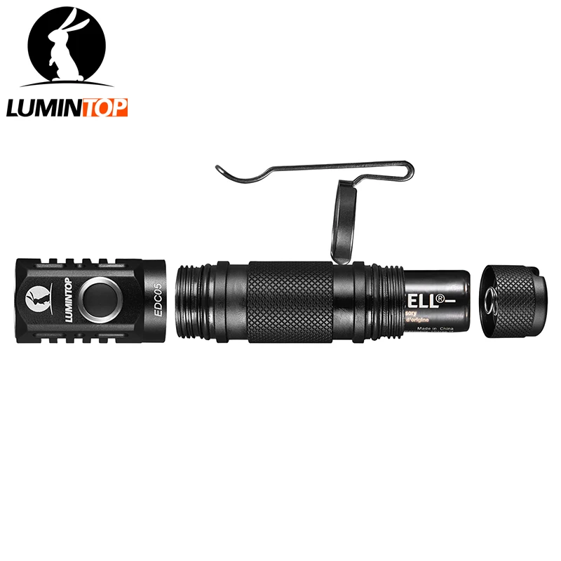 LUMINTOP EDC 800 Lumens Cree XP-L Led Mini Tactical Flashlight EDC05 with Magnetic Tail Power by AA/14500 Battery