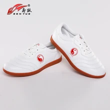 Chinese wushu shoes tai chi shoes leather kungfu taiji Practice/Cow Muscle Soles/for men and women/Wu Embroidery taekwondo sport