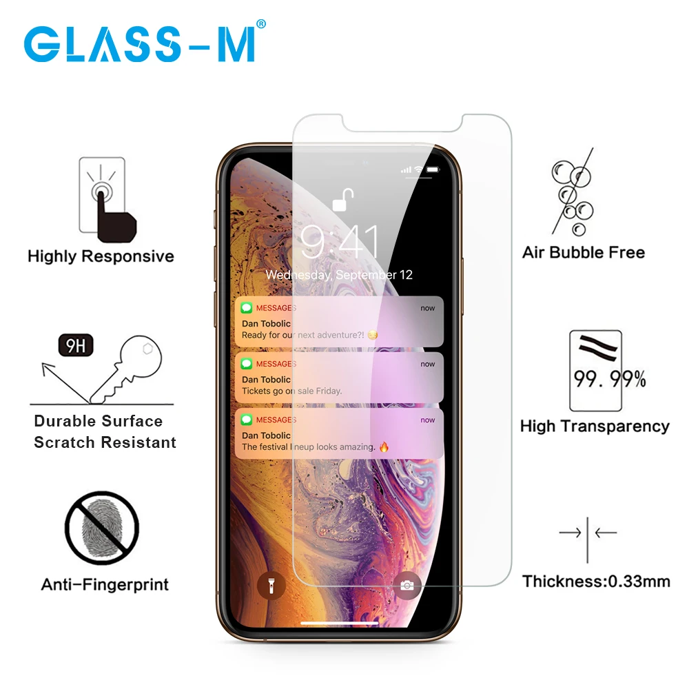 Стекло-M 2.5D 9H для iPhone 6 7 8 6S Plus закаленное стекло для iPhone XS MAX X XR Защитная пленка для экрана для iPhone 5 5S SE стекло