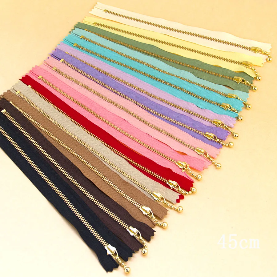 10pcs/lot 25CM Japan YKK 3 Gold Tooth Metal Zipper DIY Bag zipppers