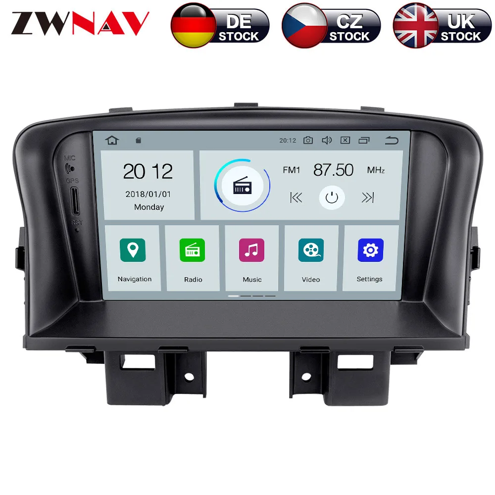 

ZWNAV Android 9.0 Car DVD Player For Chevrolet CRUZE 2008-2012 Radio Ibiza GPS with Mirroring link RDS Free 8G Map Card PX5