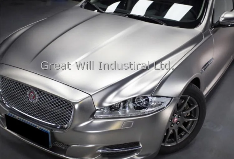 2018 Matt Chrome Silver Vinyl Wrap Film Chrome Matte Silver Car